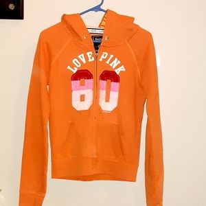 Orange "Pink" zip up hoodie